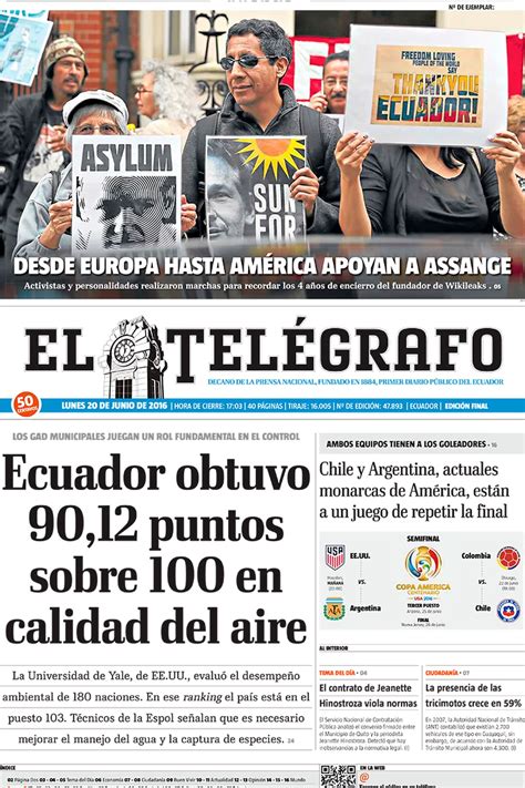 El Telégrafo Ecuador Lunes 20 De Junio De 2016 Infobae