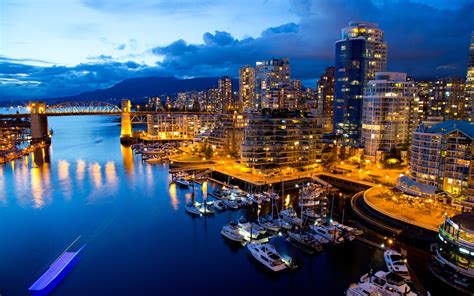 vancouver, Canada, Cities, Hdr, Night, Lights, Architecture, Buildings ...