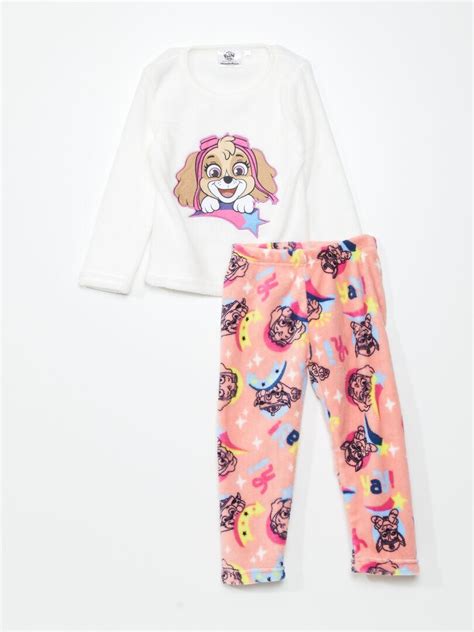 Fleece Pyjama PAW Patrol 2 Delig Wit Roze Kiabi 19 00