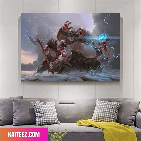 Thor Vs Kratos God Of War Ragnarok Poster Kaiteez