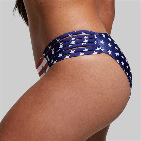 American Flag Cheeky Bikini Bottoms Patriotic Tidal Bottoms Born