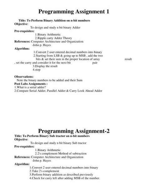 Programming Assignment Programming Assignment