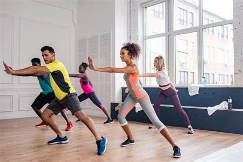 Multicultural Dancers Training Zumba In Dance Studio Free Stock Photo