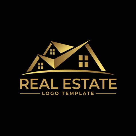 Real estate house gold color logo design 5990812 Vector Art at Vecteezy