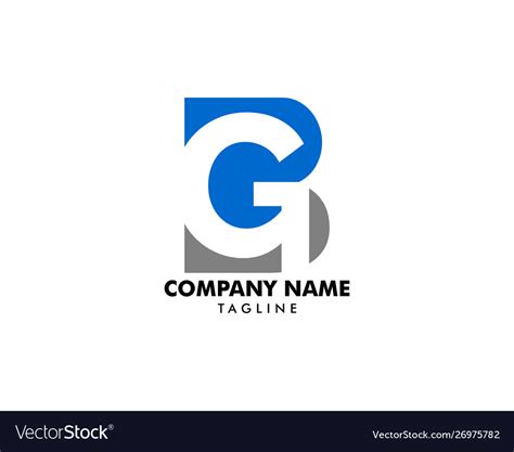 Initial Letter Bg Logo Template Design Royalty Free Vector