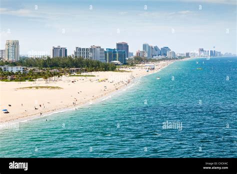 Aerial view of Fort Lauderdale Beach in Ft. Lauderdale, Florida Stock ...