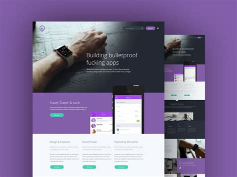 Purple Website Template PSD