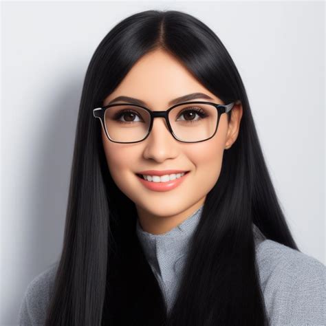 Imbeatrizfarias Girl Long Black Hair Teacher Glasses White