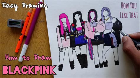 How To Draw Blackpink Easy Blackpink Drawing How To Draw Blackpink