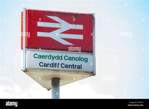 Cardiff Central Station Sign Stock Photo Alamy