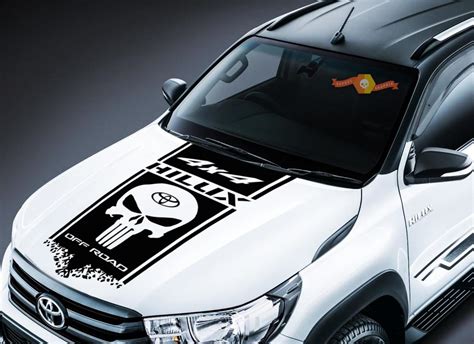 Toyota Hilux X Hood Stripes Vinyl Hood Decal Sticker Graphics Premium