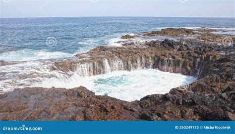 Vorágine De Agua Bufadero De La Garita Telde Gran Canaria Imagen de