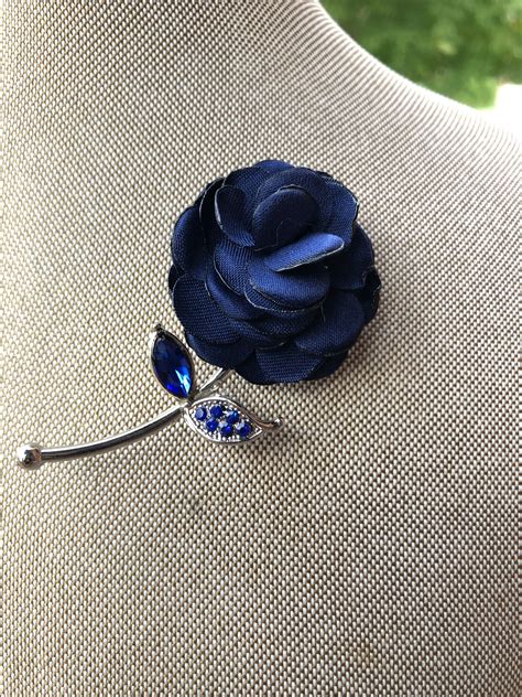 Blue Flower Lapel Pin Blue Wedding Groomsmen Boutonniere Etsy Uk