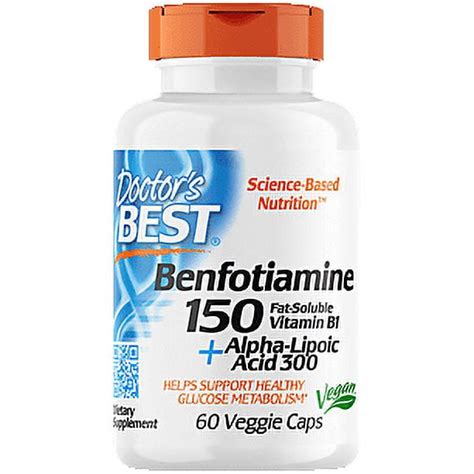 Doctor S Best Benfotiamine 150 Alpha Lipoic Acid 300 With BenfoPure