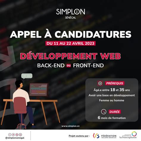 Simplon Sénégal lance un avis d appel à candidatures pour une formation