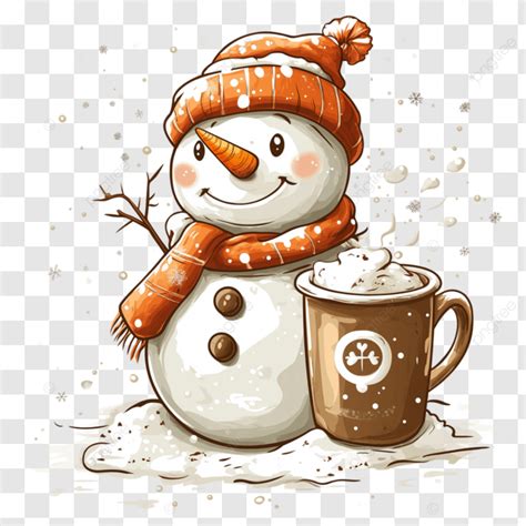 Cute Snowman With Hot Cocoa Winter Clipart Cute Snowman Hot Cocoa