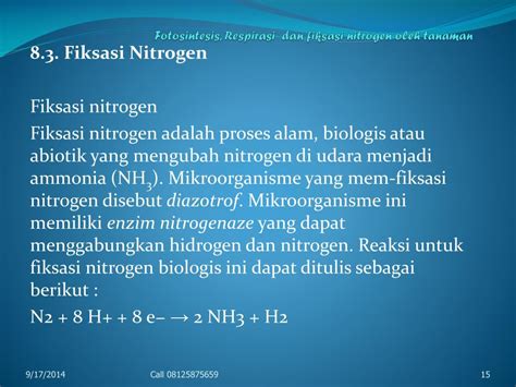 Ppt Fotosintesis Respirasi Dan Fiksasi Nitrogen Oleh Tanaman