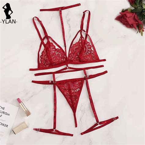 Conjunto De Suti Floral Feminino Jarreteira Er Tica Quente Lingerie De Atadura Oca Roupa