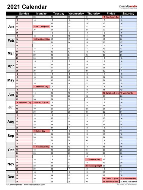 2021 Calendar Planner Printable