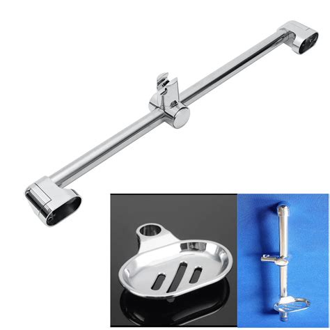 Cm Chrome Stainless Steel Adjustable Shower Riser Rail Set Shower