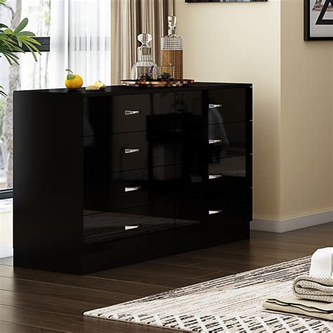 Chilton Modern Black Gloss Chest Of Drawers Fws Direct