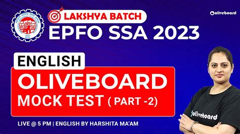 Epfo Ssa Oliveboard Epfo Ssa English Mock Test Epfo Ssa