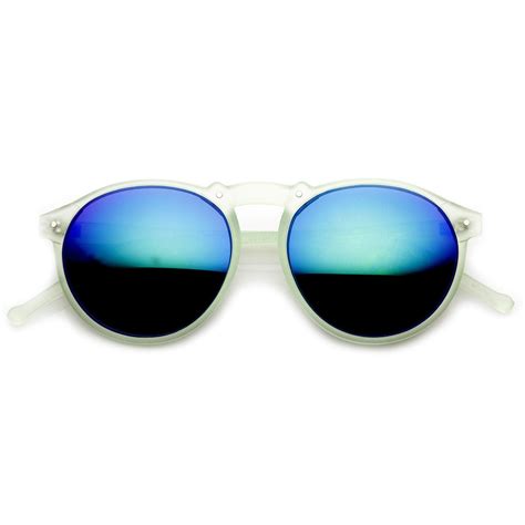 Trendy Retro Frosted Revo Mirror Lens Round Sunglasses Zerouv