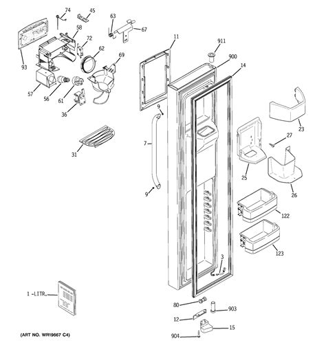 Assembly View For FREEZER DOOR DSS25KSTASS