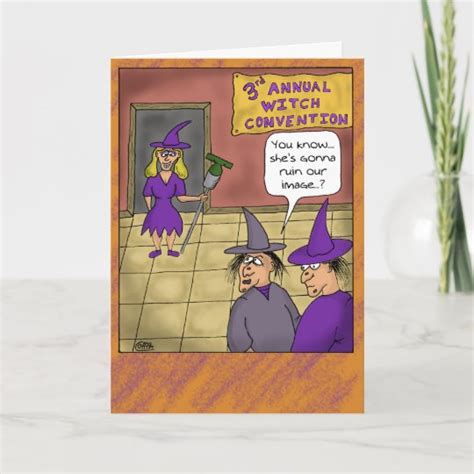 Funny Halloween Cards Witch Convention Card