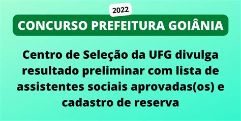 Concurso da Prefeitura de Goiânia divulgada lista resultado preliminar