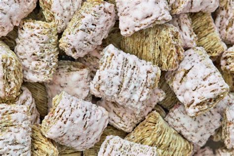 Shredded Wheat Biscuits Breakfast Cereal with Strawberry Flavoring without Milk. Stock Photo ...