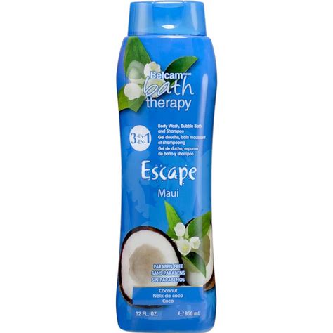 Belcam Bath Therapy Escape Maui Coconut 3 In 1 Body Wash Bubble Bath