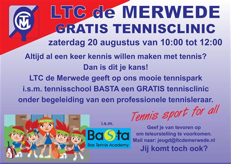 Gratis Tennisclinic Jeugd Augustus Schrijf Je Nu Nog In