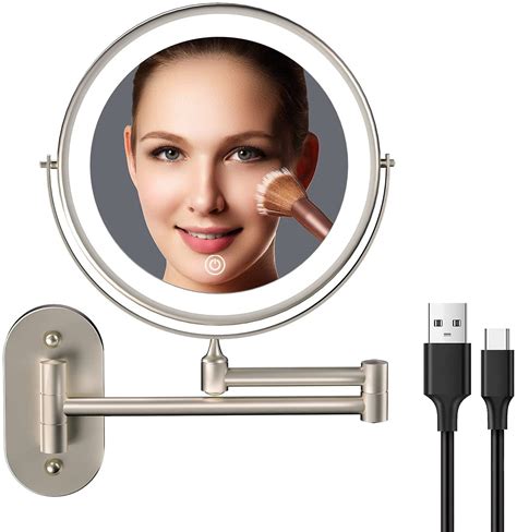 Buy Rechargeable Wall Ed Lighted Makeup Vanity Mirror Inch Double