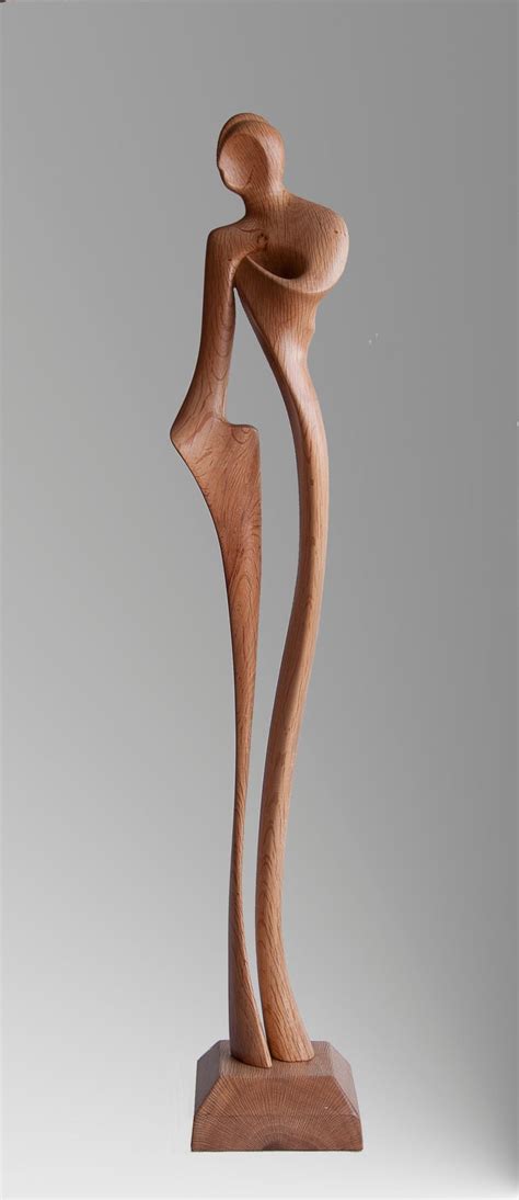 Lutfi Romhein Detours Standing Man Oak Wood Figurative Abstract Sculpture At 1stdibs