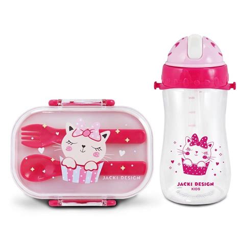 Conjunto Pote P Lanche De 2 Andares E Garrafa Infantil 460ml Jacki