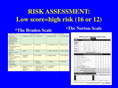 Braden Pressure Ulcer Risk Assessment Scale Braden Risk Assessment Images