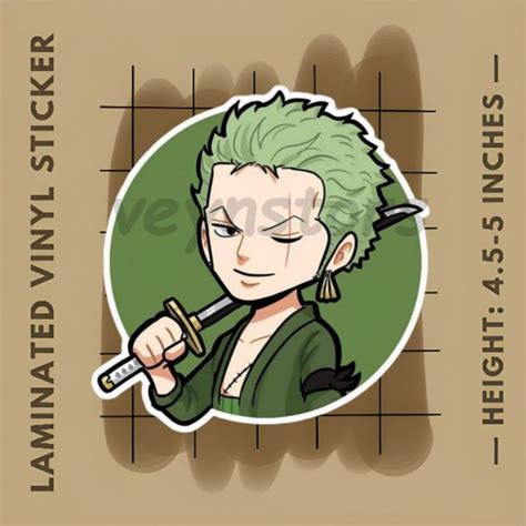 One Piece Zoro Peeker Laminated Vinyl Sticker For Aquaflask Tumbler