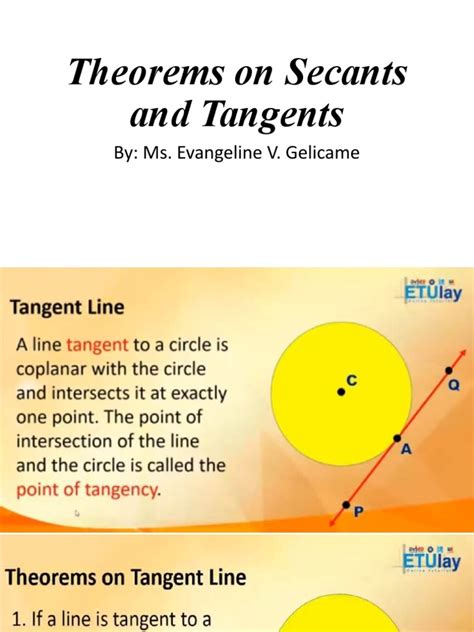 Theorems on Secants and Tangents | PDF