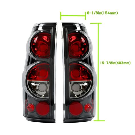 Hecasa Taillight Tail Lights Pair Compatible With 1999 2006 Chevy Silverado 1500 2500 3500 1999