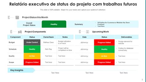 Os 10 principais modelos de relatório de status de projetos executivos