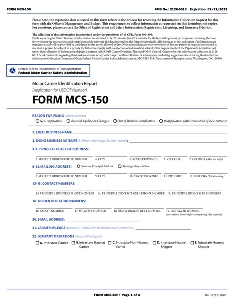 Form Mcs 150 Fill Out Sign Online And Download Fillable Pdf