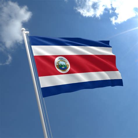 Combining Anti Fading And Vivid Dyes This Costa Rican Flag With White Blue And Red Colors Is