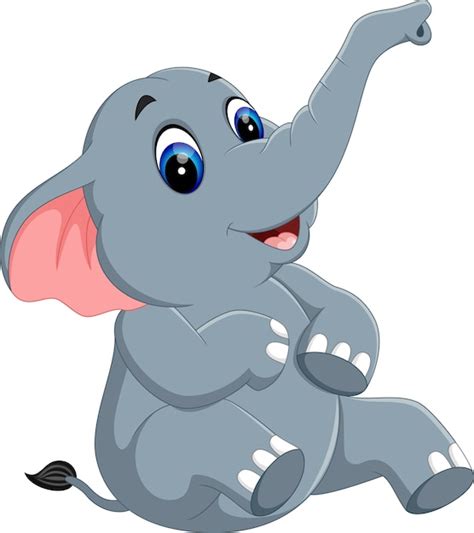 Illustratie Van Schattige Olifant Cartoon Premium Vector