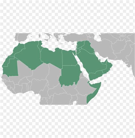 Arab World - Blank Map Of Arab World PNG Transparent With Clear ...