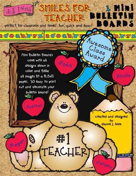 A printable bulletin board for a cute school classroom by DJ Inkers