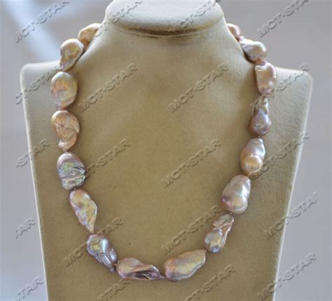 Mm Pink Lavender Baroque Reborn Keshi Pearl Necklace Cz Ebay