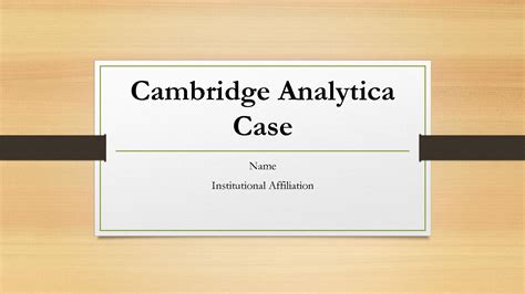 Solution Cambridge Analytica Case Studypool