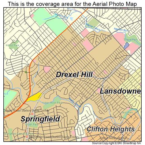 Aerial Photography Map Of Drexel Hill Pa Pennsylvania