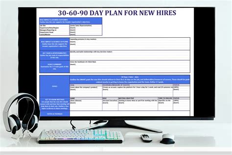 Day Plan New Hire Plan Hr Excel Spreadsheet Employee Goals